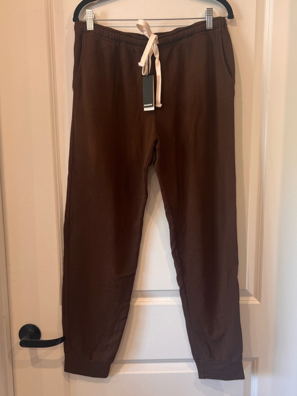 NWT Monrow Supersoft Chocolate Brown Drawstring Joggers - XL